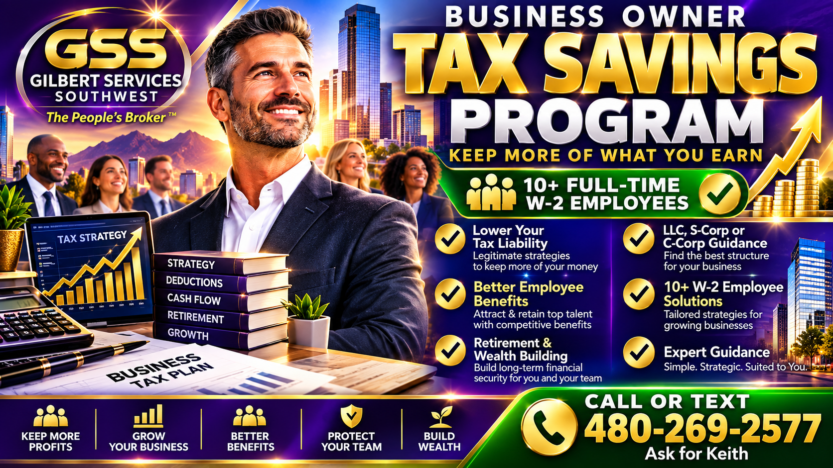GSS Business Owner Tax Savings Program overview — 10+ full-time W-2 employees